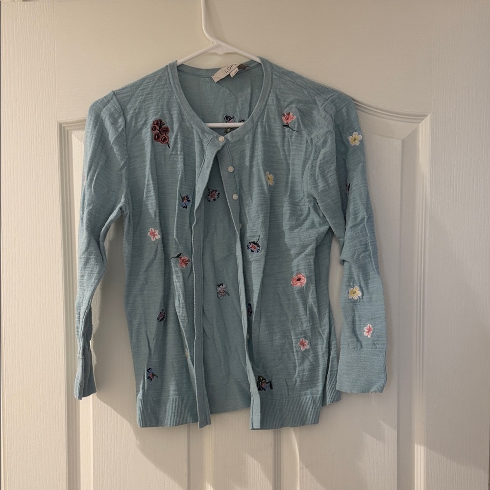 Loft floral pattern cardigan size small